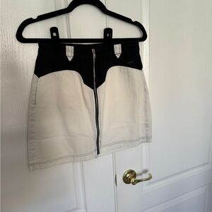 Black and white western mini skirt